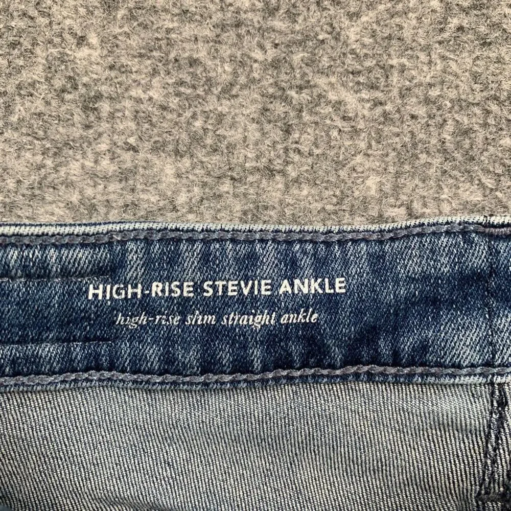 Anthropologie Jeans Womens 27 Blue Denim High Rise Stevie Ankle Slim Straight